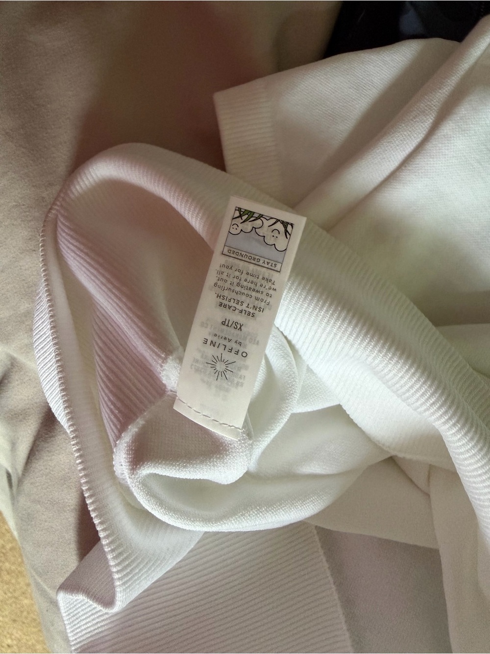 Women's White Ribbed Crop Tee - Casual Crew Neck - Picture 5 of 5